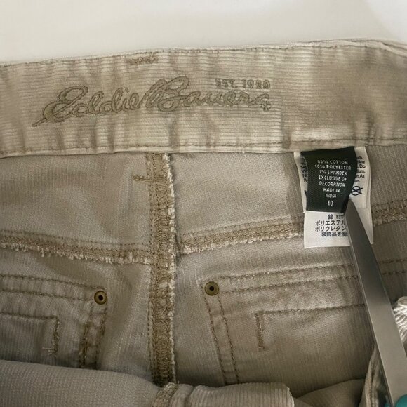 Eddie Bauer Womens Beige Corduroy Pants Size 10 Wide Leg Med Rise - Picture 4 of 11